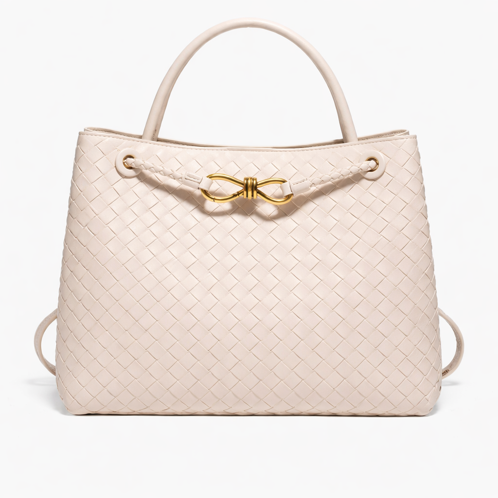 Woven Tote Bag - Vegan Leather Women's Shoulder Bag