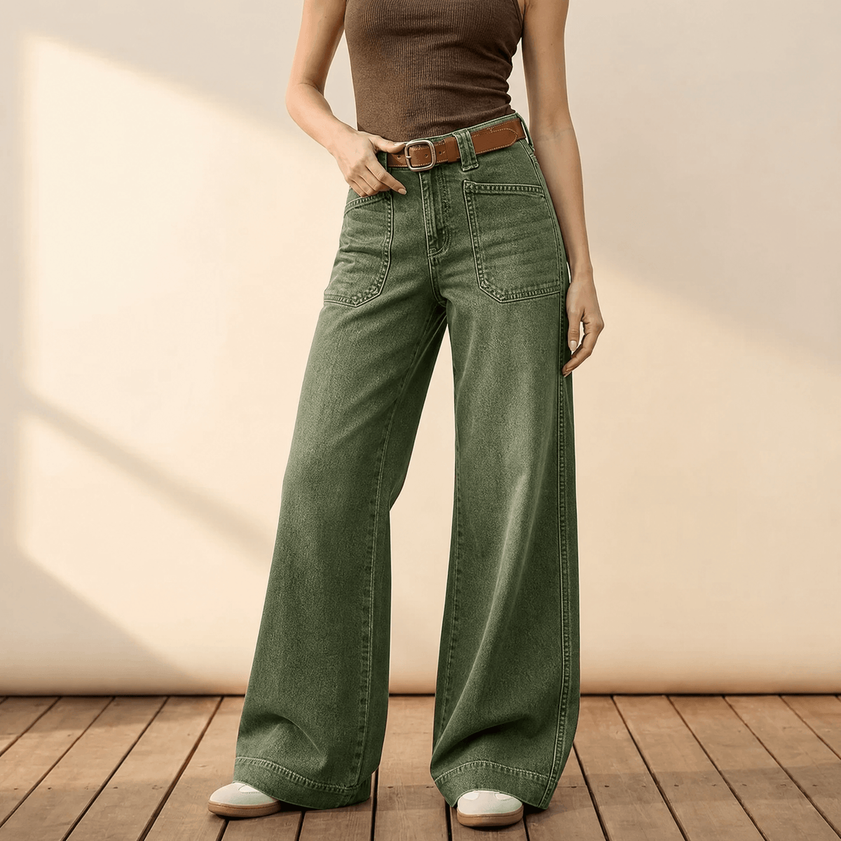Widera Patch Pocket Jeans - Women's Wide Leg Jeans