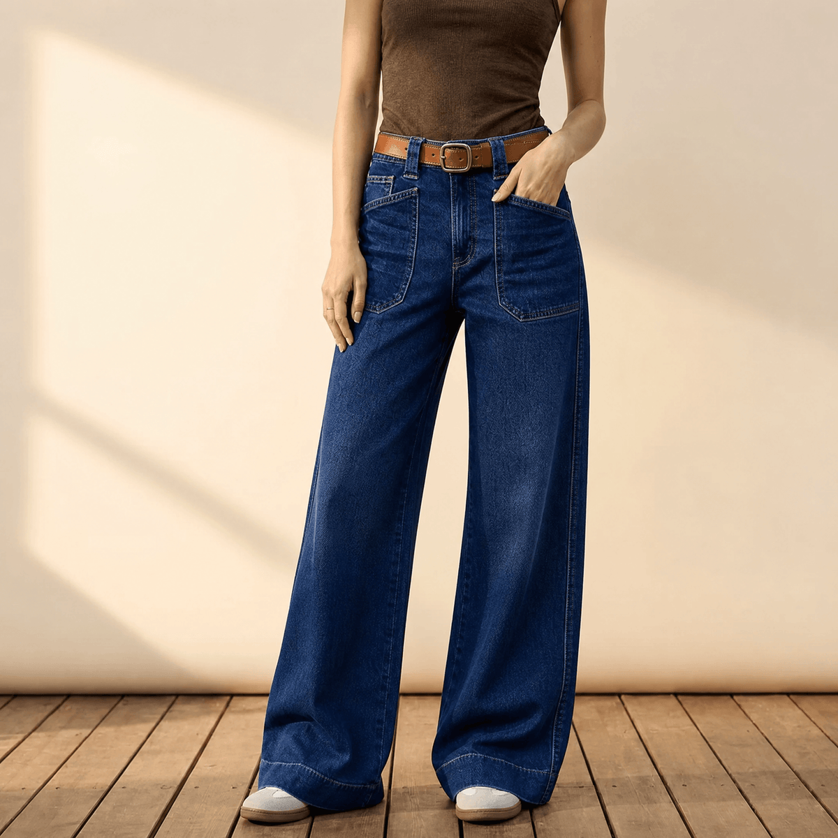 Widera Patch Pocket Jeans - Women's Wide Leg Jeans