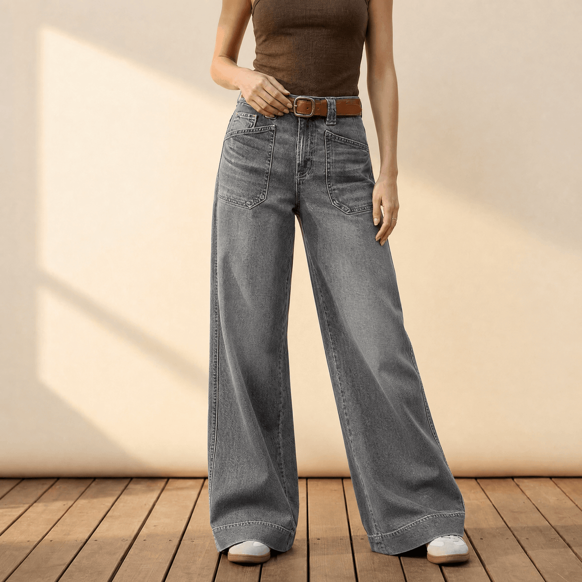 Widera Patch Pocket Jeans - Women's Wide Leg Jeans