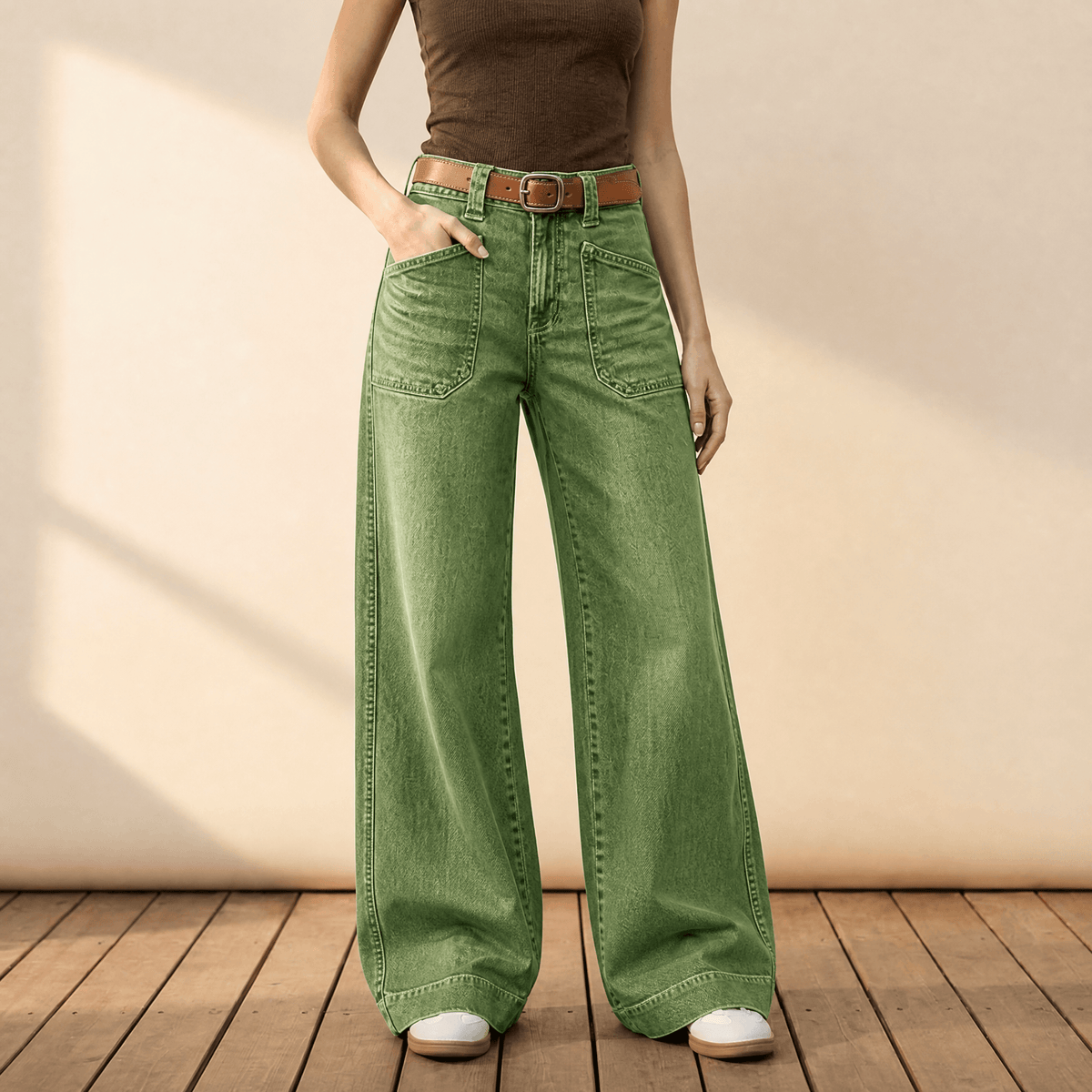 Widera Patch Pocket Jeans - Women's Wide Leg Jeans