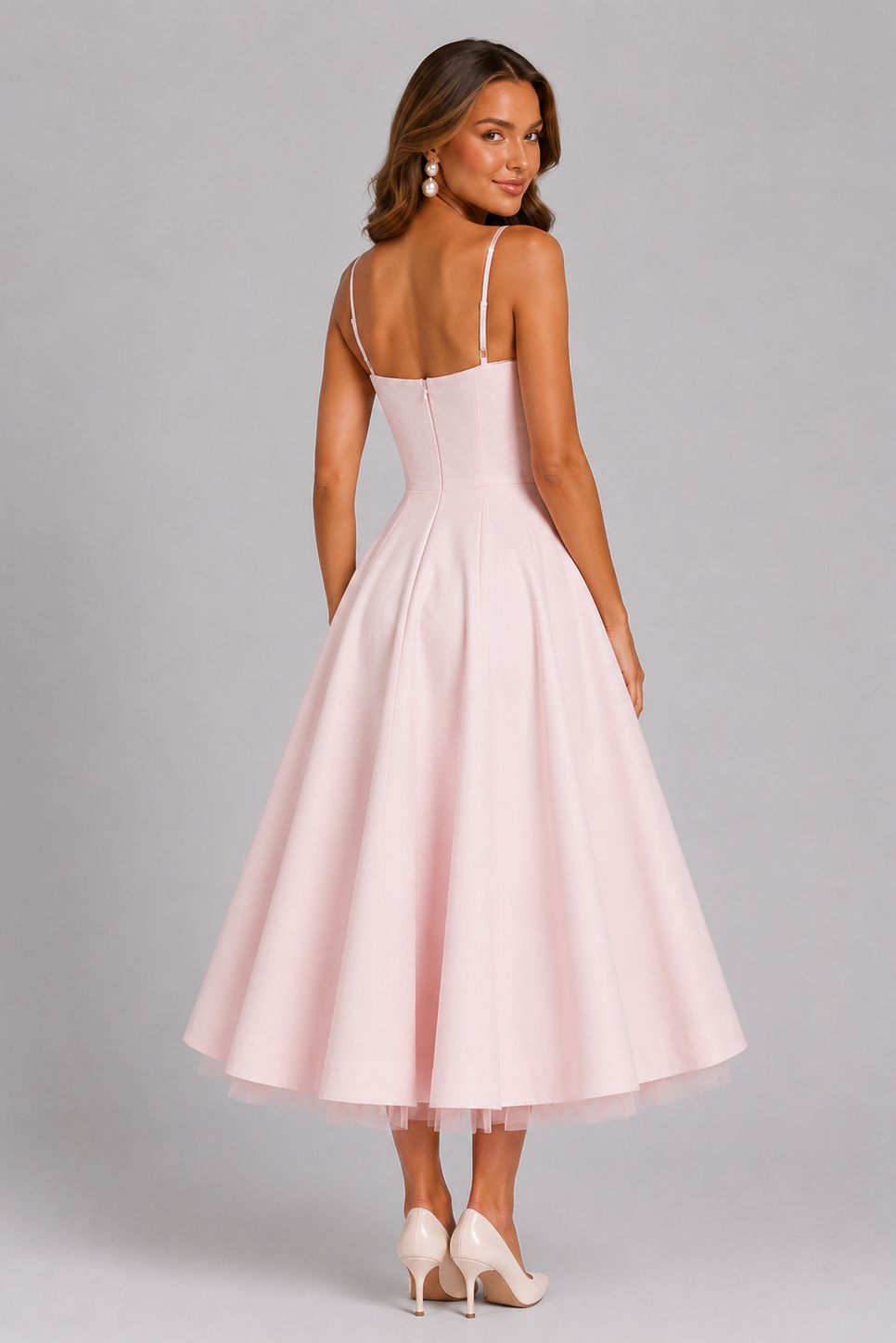 Seraphina Corset Midi Dress - Women's Wedding Guest Dress