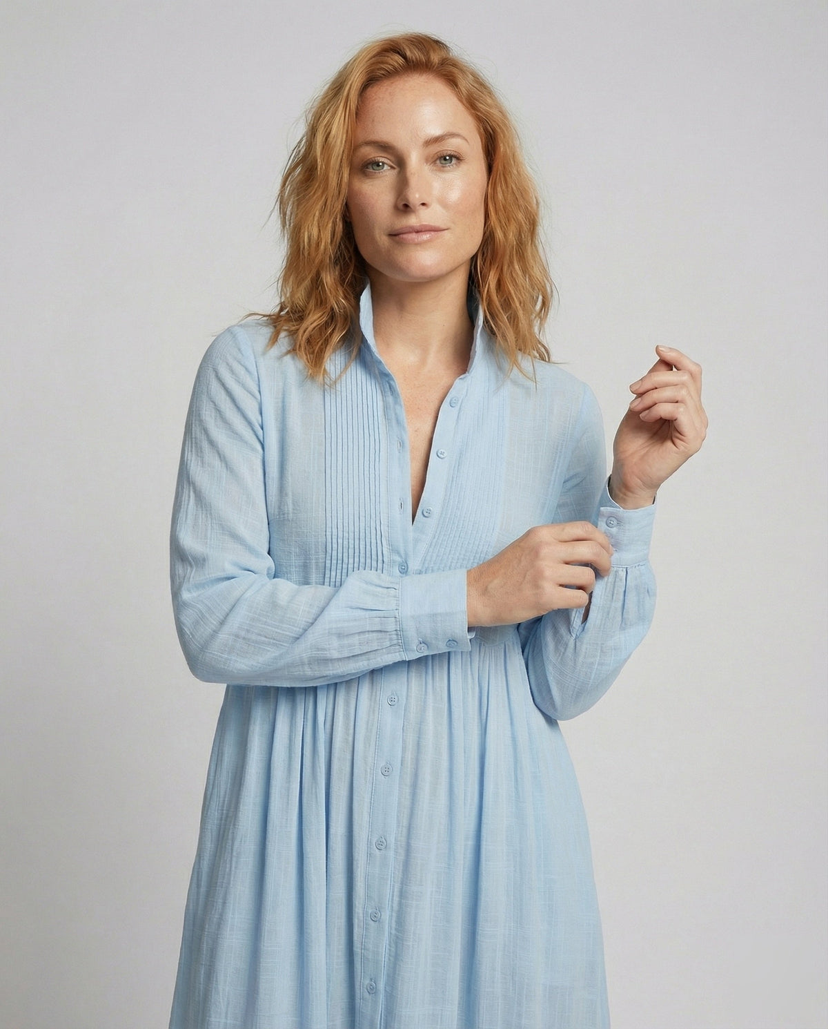 Button Front Maxi Shirt Dress - Women's Relaxed Dress