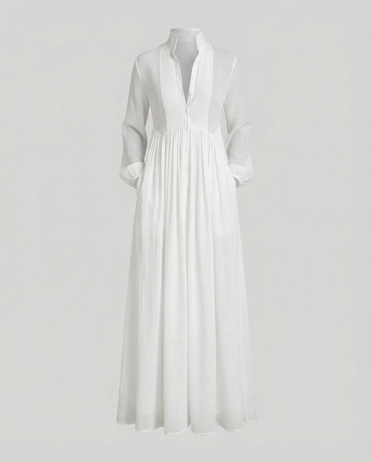Button Front Maxi Shirt Dress - Women's Relaxed Dress