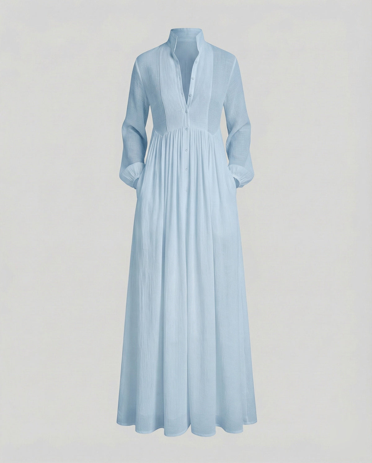 Button Front Maxi Shirt Dress - Women's Relaxed Dress