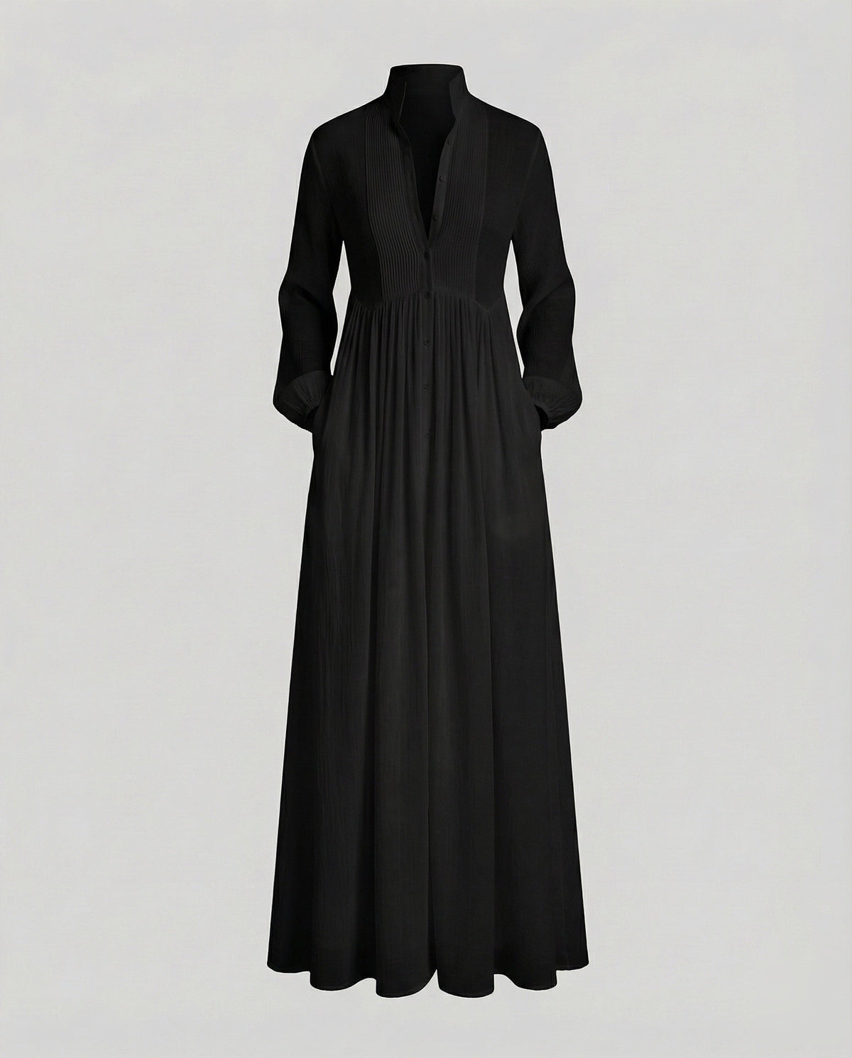 Button Front Maxi Shirt Dress - Women's Relaxed Dress